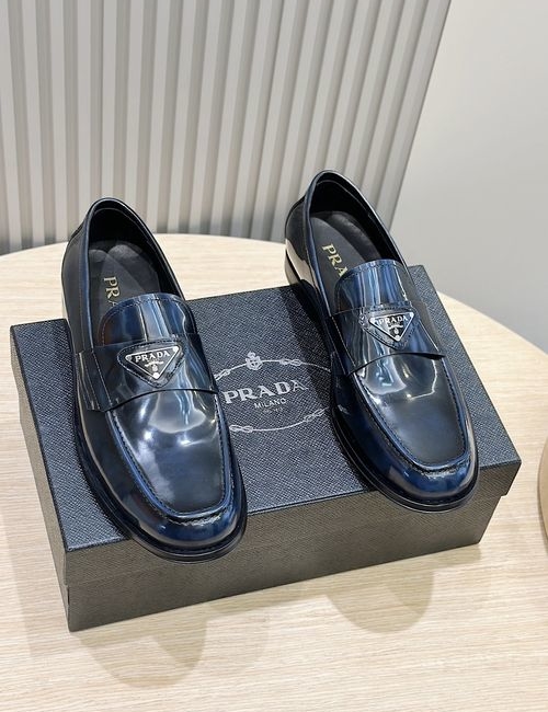 Prada Leather Loafers With Leather Sole