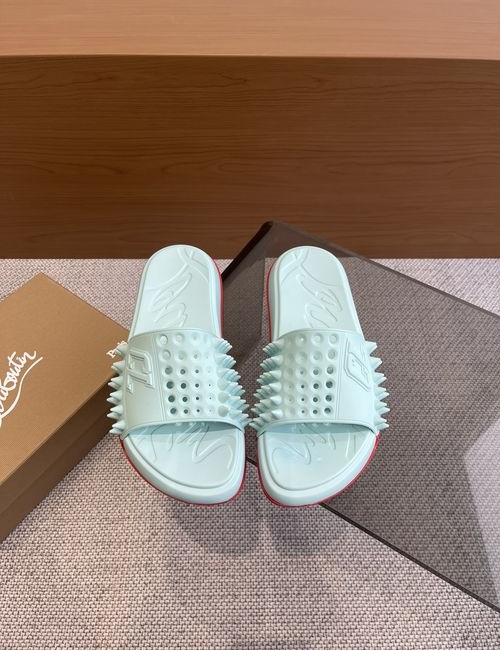 Christian Louboutin Rivet Slide Sandals With EVA Outsole