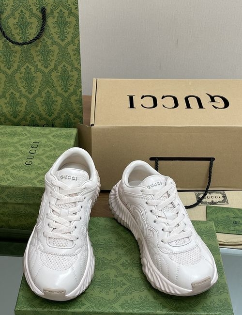 Gucci Ripple Series Calfskin Mesh Sneakers