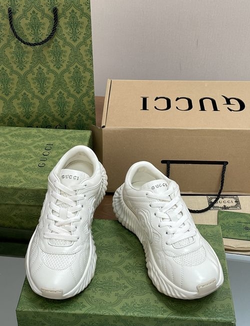 Gucci Ripple Series Calfskin Mesh Sneakers