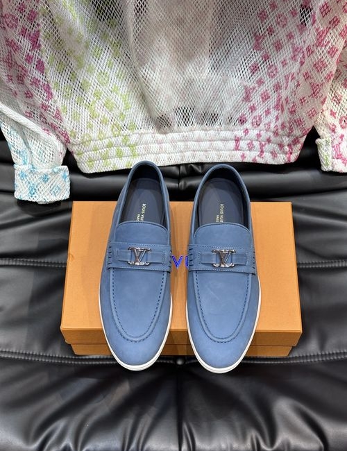 Louis Vuitton LV Estate Suede Leather Loafers With Letter Accent