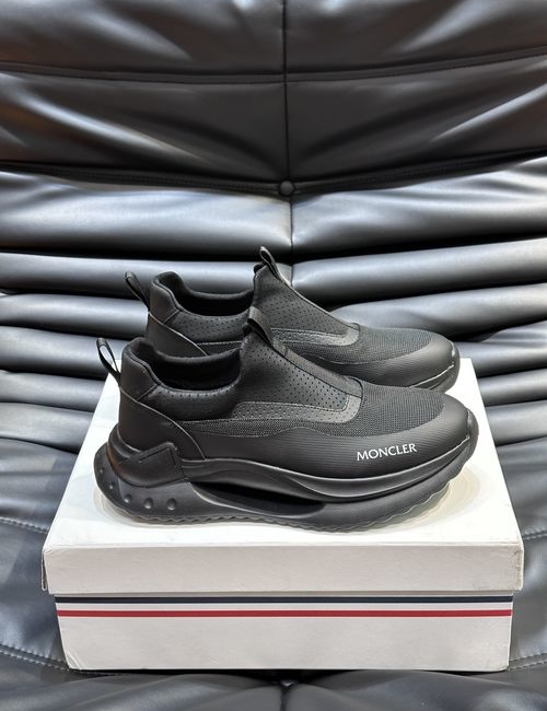 Moncler Logo Embellished Elastic Fabric Sneakers