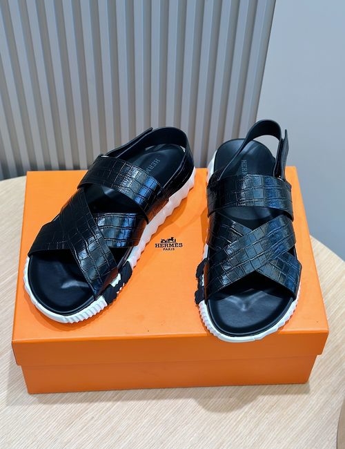 Hermes Electric Sandals Contrast Color Lightweight Sole