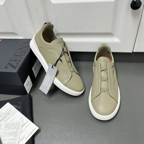 Zegna Secondskin Triple Stitch Sneakers With Soft Upper
