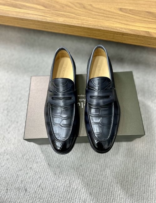 Berluti Embossed Pattern Leather Shoes With Sole