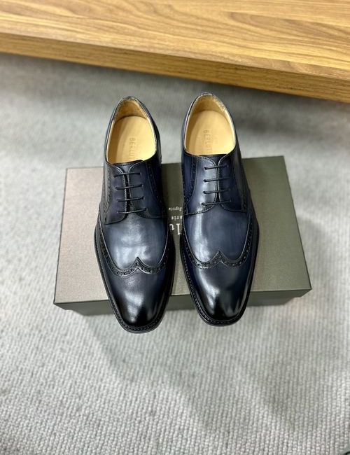 Berluti Embossed Pattern Leather Shoes With Sole