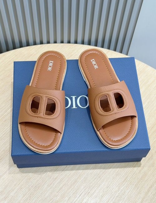 Christian Dior CD Alias Cowhide Sandals Oblique Printed Non-slip
