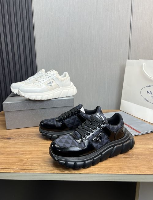 Prada Stitched Cowhide Sneakers