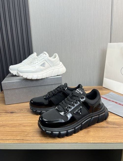 Prada Stitched Cowhide Sneakers