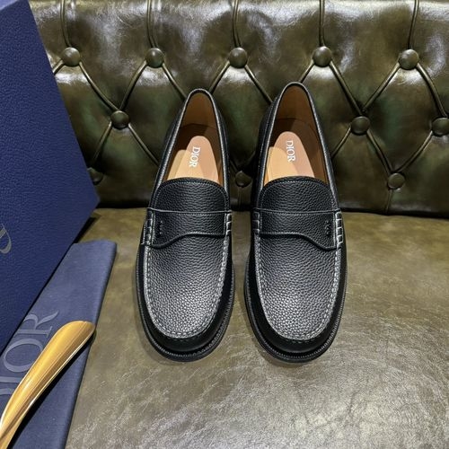 Christian Dior CD Classic Loafers With Metal Buckle And Leather Soles