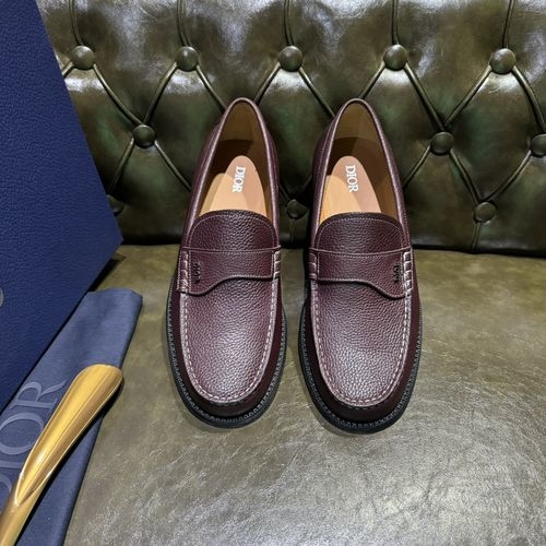 Christian Dior CD Classic Loafers With Metal Buckle And Leather Soles