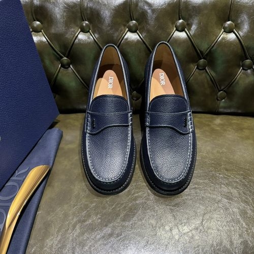 Christian Dior CD Classic Loafers With Metal Buckle And Leather Soles