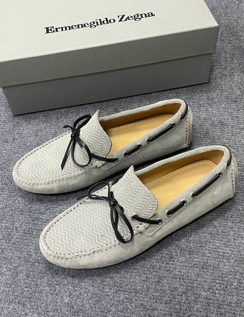 Zegna Embossed Leather Loafers