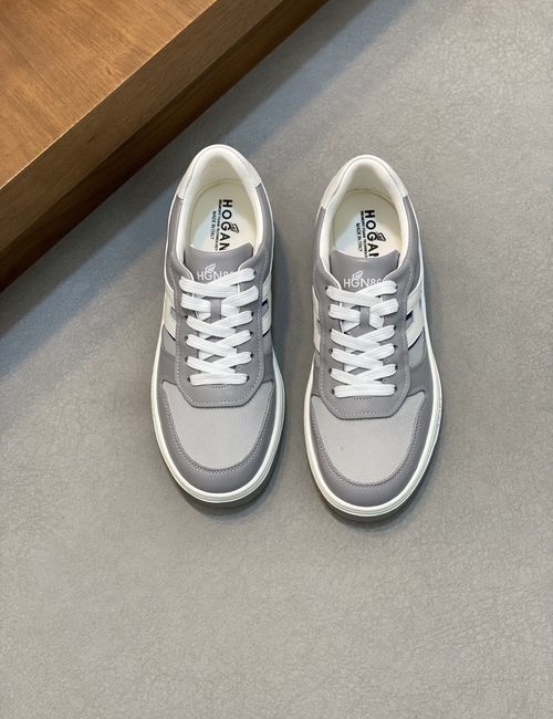 Hogan Hi Logo Calfskin Mesh Sneakers