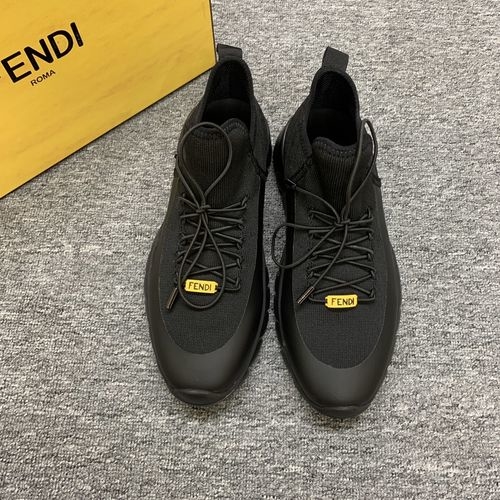 Fendi Flyknit Fabric Printed Casual Sneakers