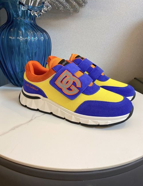 Dolce & Gabbana DG Leather Stitching Breathable Sneakers