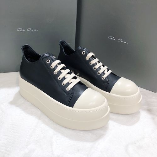 Rick Owens Thick Sole Leather Sneakers