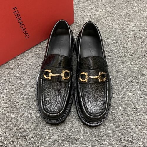 Ferragamo Thick Sole Loafers With Imported Cowhide Upper