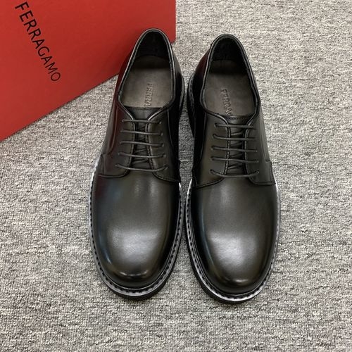 Ferragamo Patent Leather Stitched Platform Loafers