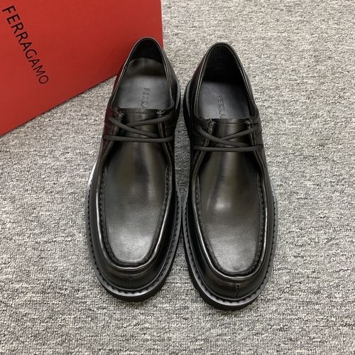 Ferragamo Patent Leather Platform Loafers With Hardware