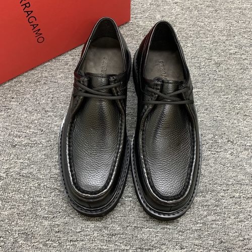 Ferragamo Patent Leather Platform Loafers With Hardware