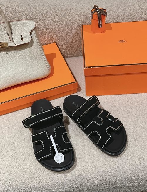 Hermes Chypre Slippers With Comfortable Soft Insole
