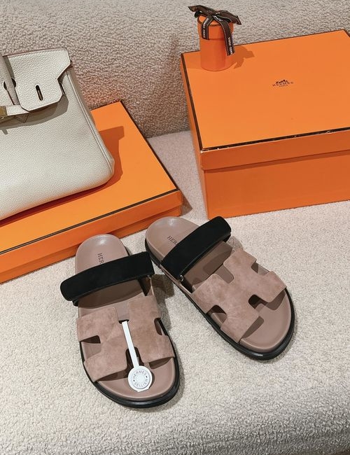 Hermes Chypre Slippers With Comfortable Soft Insole