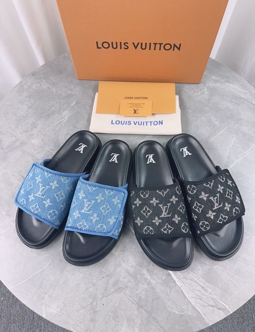 Louis Vuitton LV Cowhide Upper Straw Woven Slippers