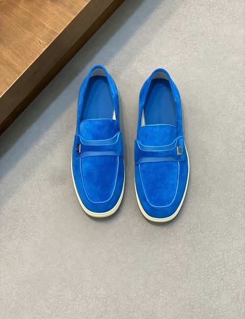 Ferragamo Suede Casual Stitched Logo Sole Shoes