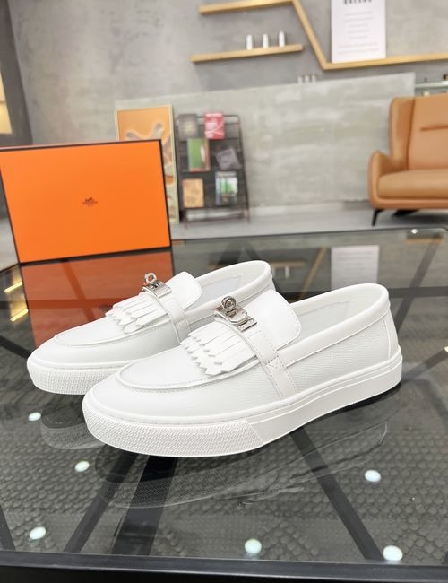 Hermes Slip-On Casual Leather Shoes
