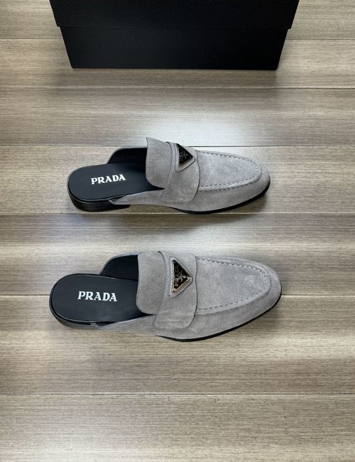 Prada Suede Leather Buckle Casual Shoes