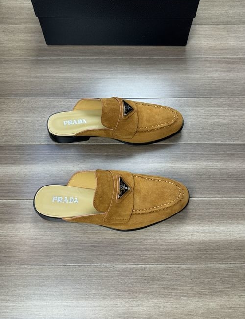 Prada Suede Leather Buckle Casual Shoes