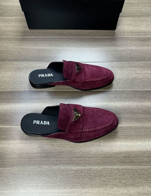 Prada Suede Leather Buckle Casual Shoes
