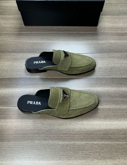 Prada Suede Leather Buckle Casual Shoes