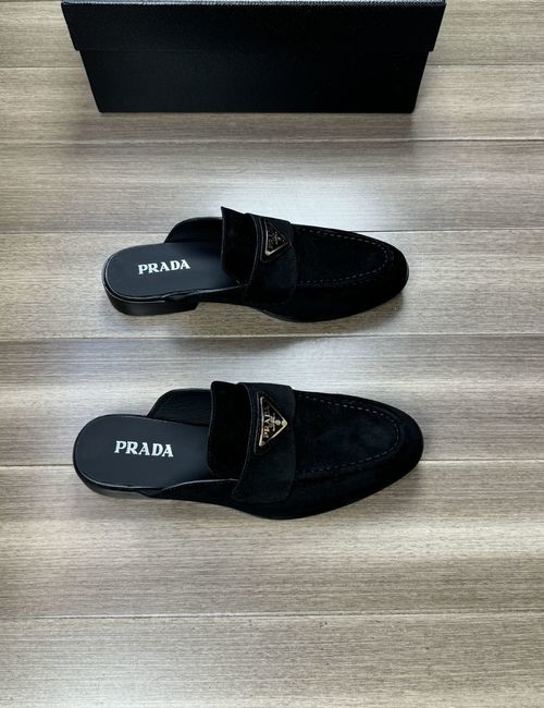Prada Suede Leather Buckle Casual Shoes