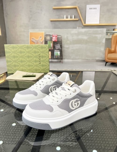 Gucci Premium Leather Fabric Sneakers