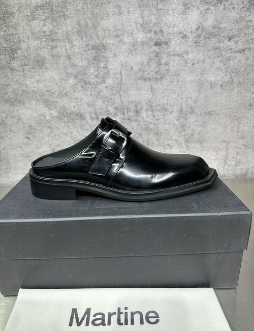 Martine Rose Leather Square-toe Derby Slippers