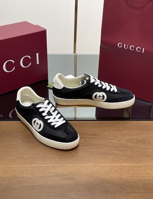 Gucci Lido Suede Mesh Casual Sneakers