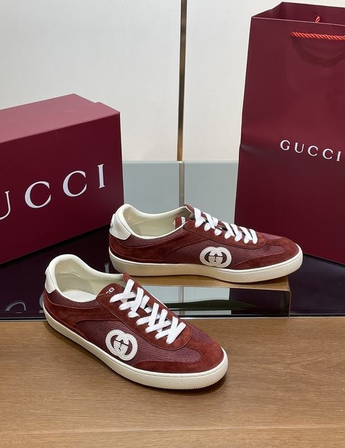 Gucci Lido Suede Mesh Casual Sneakers