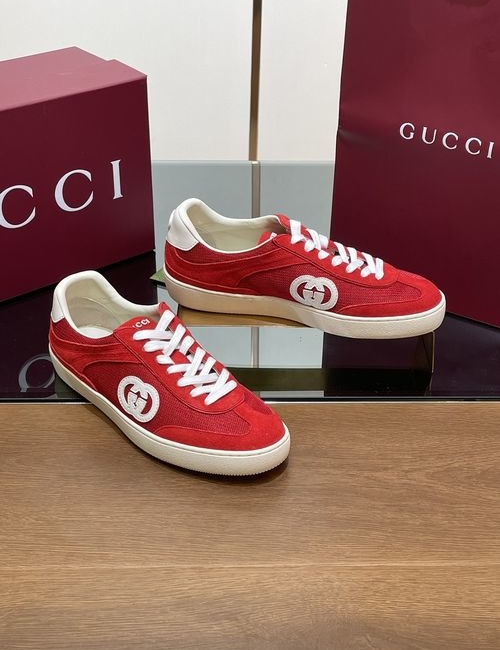 Gucci Lido Suede Mesh Casual Sneakers