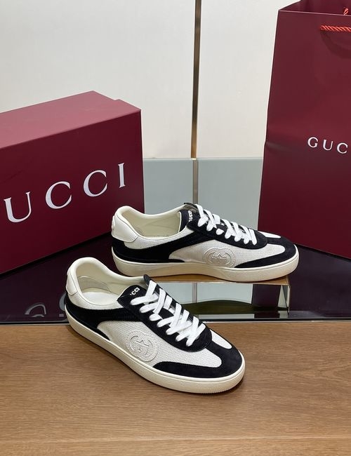 Gucci Lido Suede Mesh Casual Sneakers