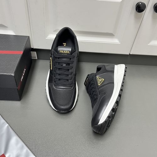 Prada Black Casual Sports Sneakers With Logo