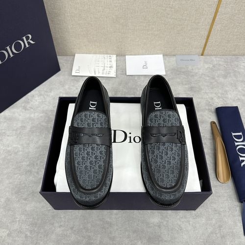 Christian Dior CD Granville Loafers Oblique Printed Fabric Upper