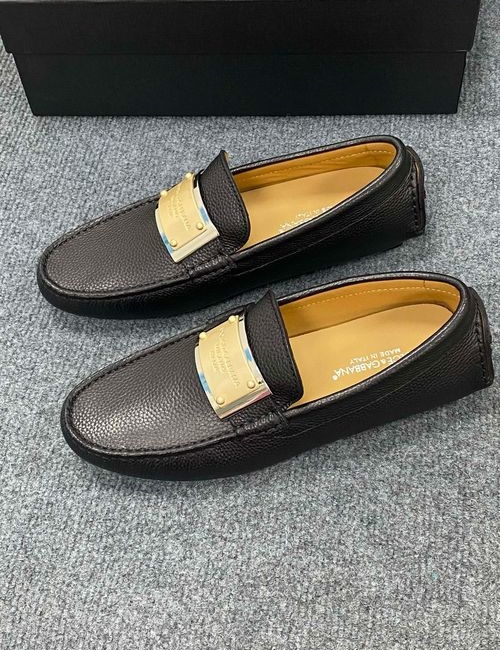Dolce & Gabbana DG Leather Casual Loafers With Rubber Sole
