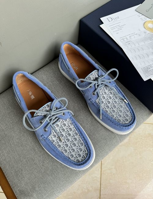 Christian Dior CD Casual Leather Shoes Stitched Detail Rubber Outsole Cowhide Lining