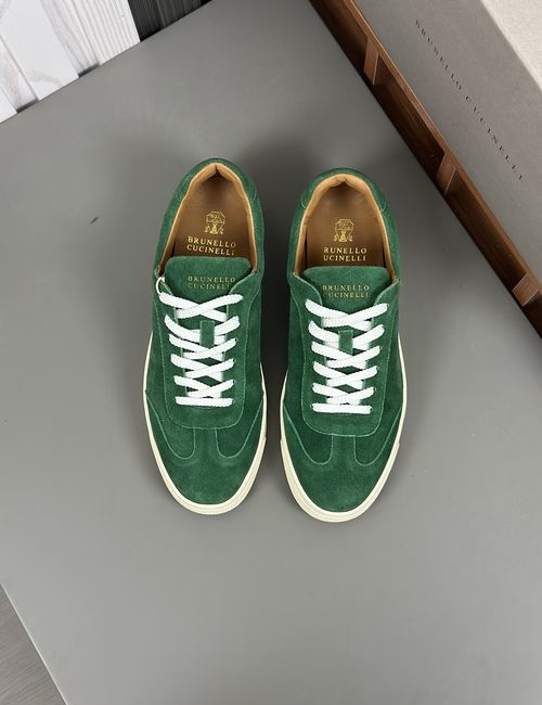 Brunello Cucinelli BC Soft Gabardine Suede Casual Shoes With Rubber Sole