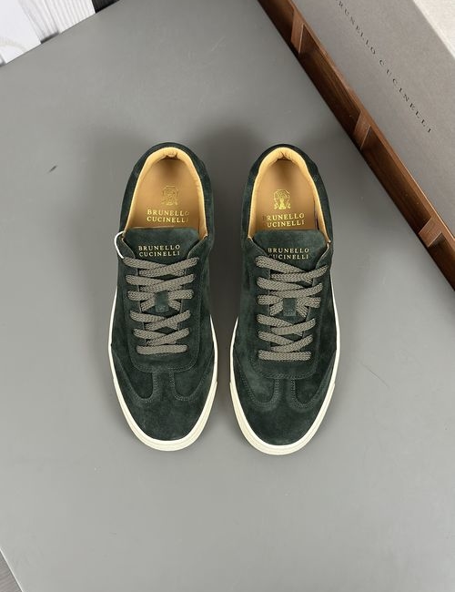 Brunello Cucinelli BC Soft Gabardine Suede Casual Shoes With Rubber Sole