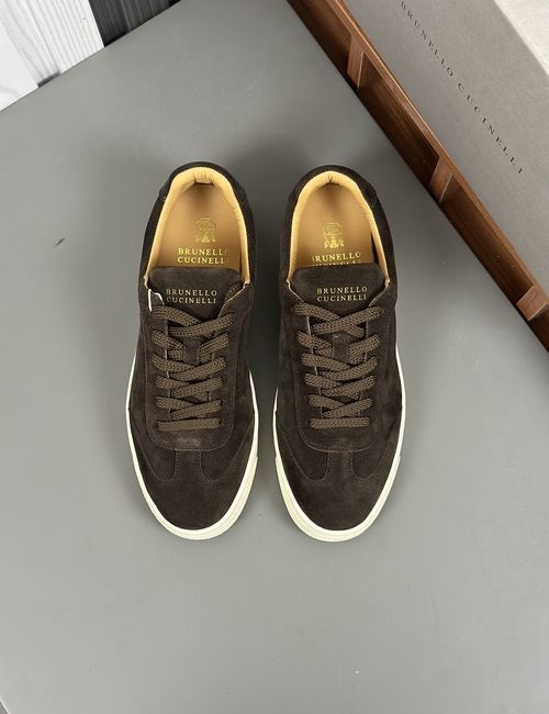 Brunello Cucinelli BC Soft Gabardine Suede Casual Shoes With Rubber Sole