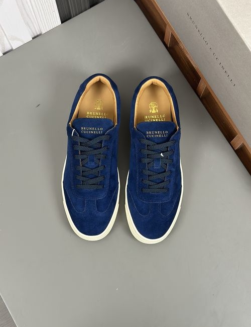 Brunello Cucinelli BC Soft Gabardine Suede Casual Shoes With Rubber Sole