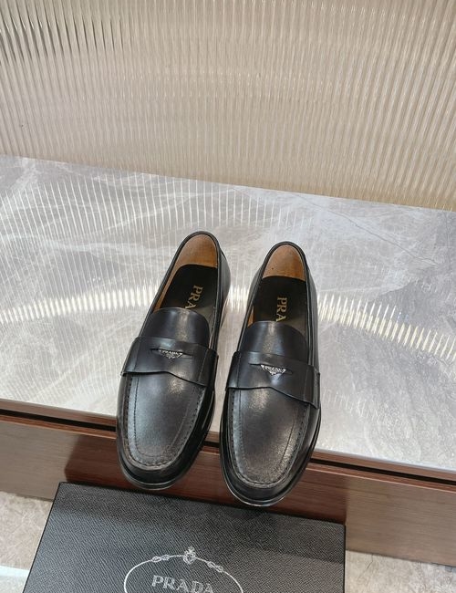 Prada Top Grade Leather Casual Dress Shoes